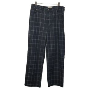 Madewell High Rise Wide Leg Window Pane Jeans 32